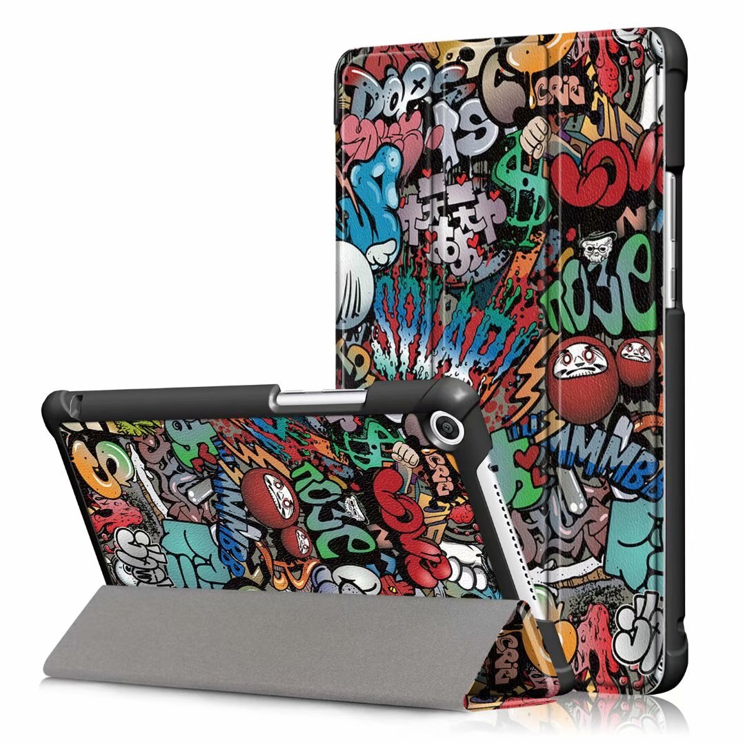 Slim odwróć PU skórzane etui do Huawei MediaPad M5 lite 8 JDN2-W09/AL00 8.0 cal inteligentny pokrowiec do huawei m5 lite 8 Case + film + długopis: TY