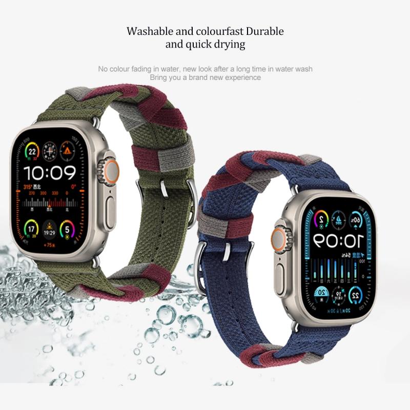 Bridon Strap for Apple Watch Series10 9 8 SE 7 6 Band 46mm 42mm 44mm 40mm 45mm 41mm 38mm Loop Nylon Bracelet IWatch Ultra 2 49mm