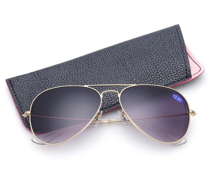 Bifocale Leesbril Unisex Dioptrie Bril Mannelijke Zonnebril Verziend Brillen Leesbril + 1.0 + 1.5 + 2.0 + 2.5 + 3.0 A1: +150 / Goldframe grey lens