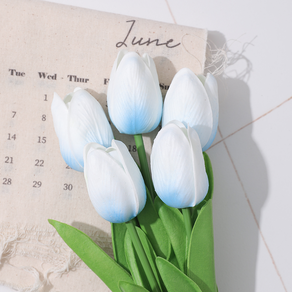 5/10 pçs tulipa flores artificial buquê de tulipa pe espuma flor falsa para cerimônia de casamento decoração casa jardim buquê decoração: L / Laranja