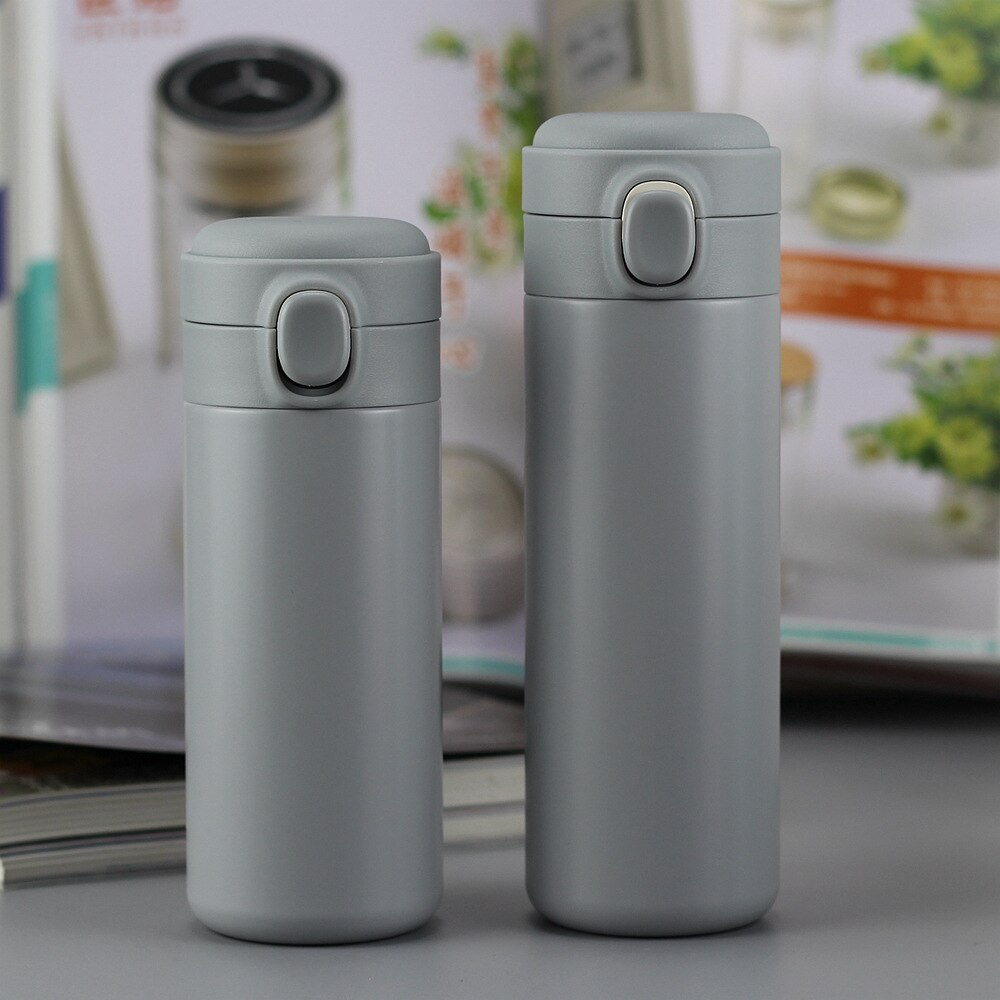 200ML dessin animé eau chaude Thermos tasse bouteille en acier inoxydable vide flacons Thermo tasse café thé voyage Thermocup: 350ml / Gris clair