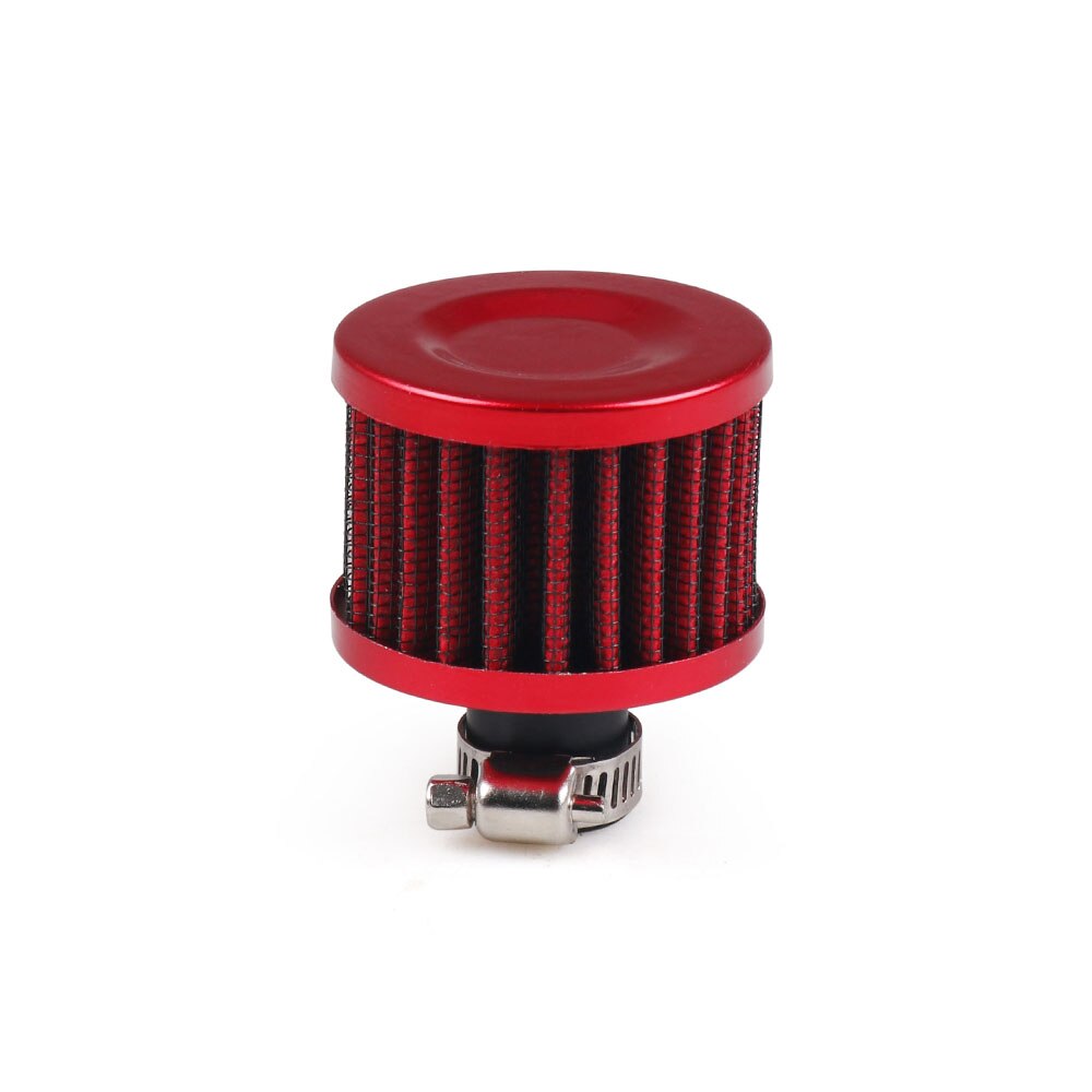 Filtro de aire pequeño Universal de 12MM para motocicleta Turbo, filtro de entrada de aire frío de carreras de alto flujo, accesorios para coche con cabeza de seta: Rojo