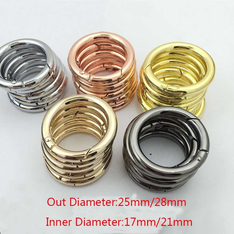 5 teile/los Heraus Größe 25mm 28mm Rose Gold/Gold/Bronze Schlüssel Ketten mit Frühling Schnalle (nie Verblassen) split Ring Schlüssel Ringe Für Tasche