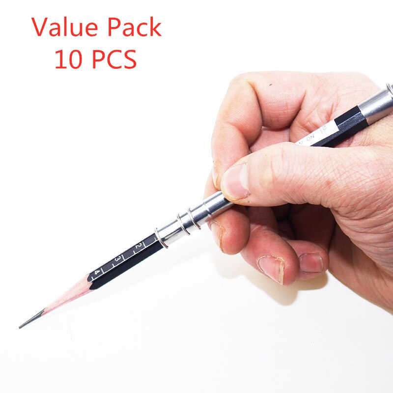 10pcs Metal pencil extender pen receiver plain pencil clip double headed pencil extender pencil case kit desenho