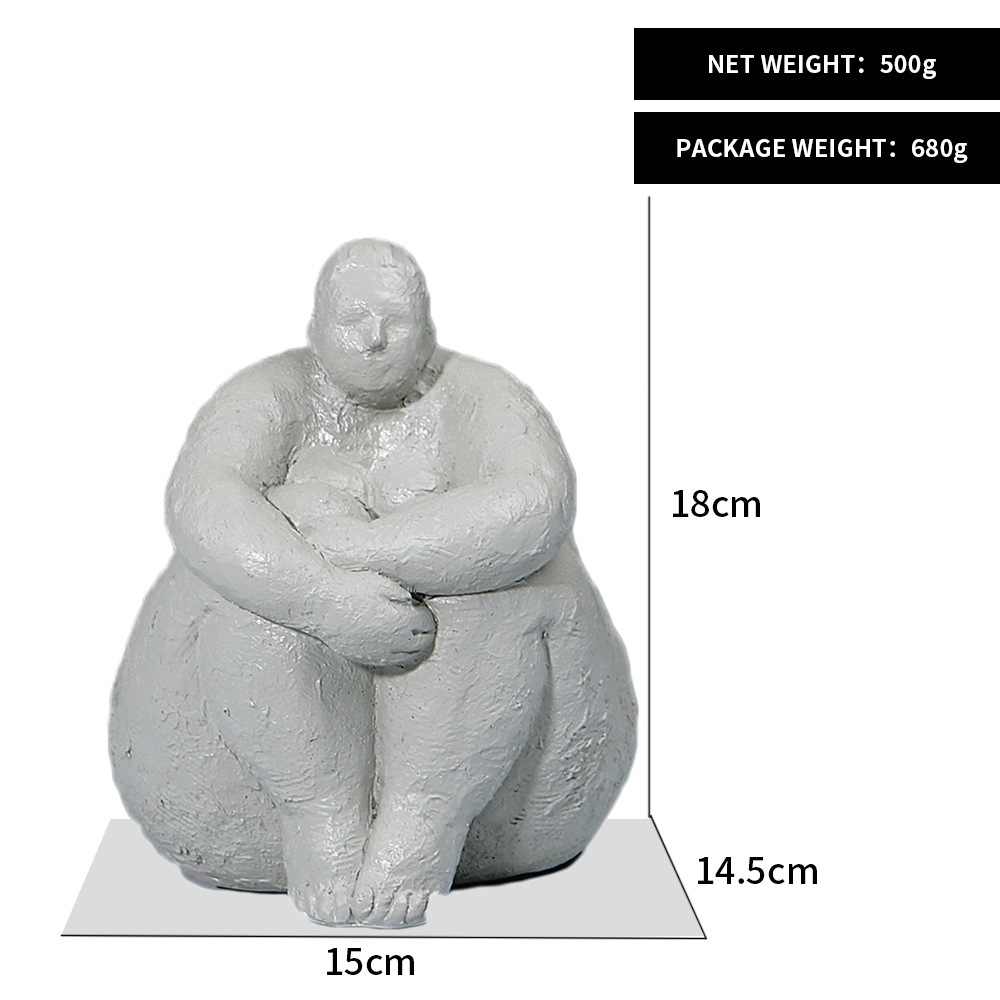 Abstract Fat Lady Figurines Art Yoga Plump Women Statues Resin Female Character Tabletop Decor Crafts Home Decoration Ornaments: D