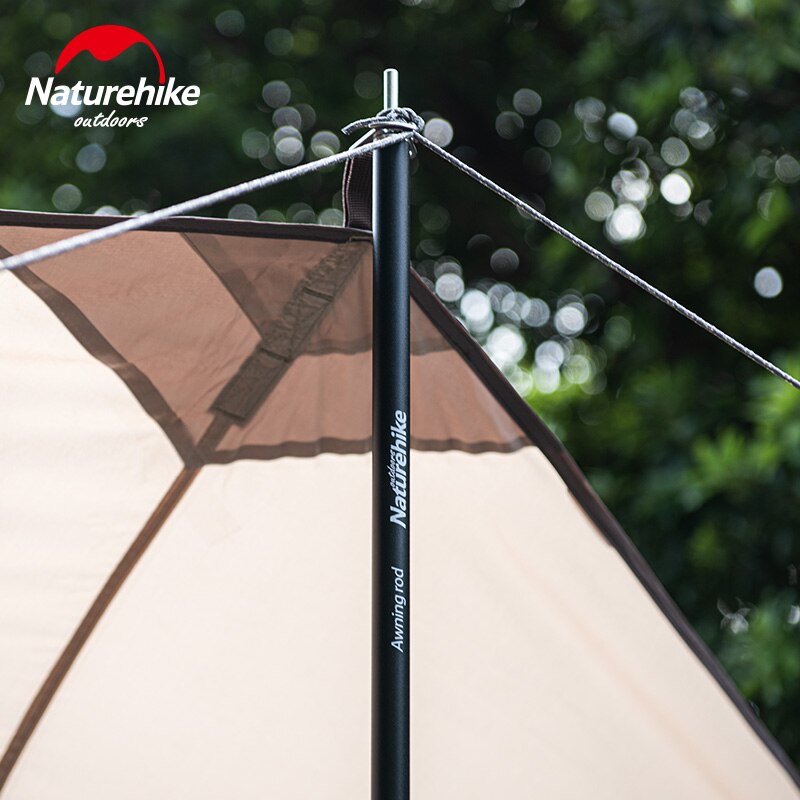 Naturerandonnée 2m 4 sections en alliage d'aluminium tente pôle auvent tige épaississement Durable pointue pliable utilisation de tente extérieure