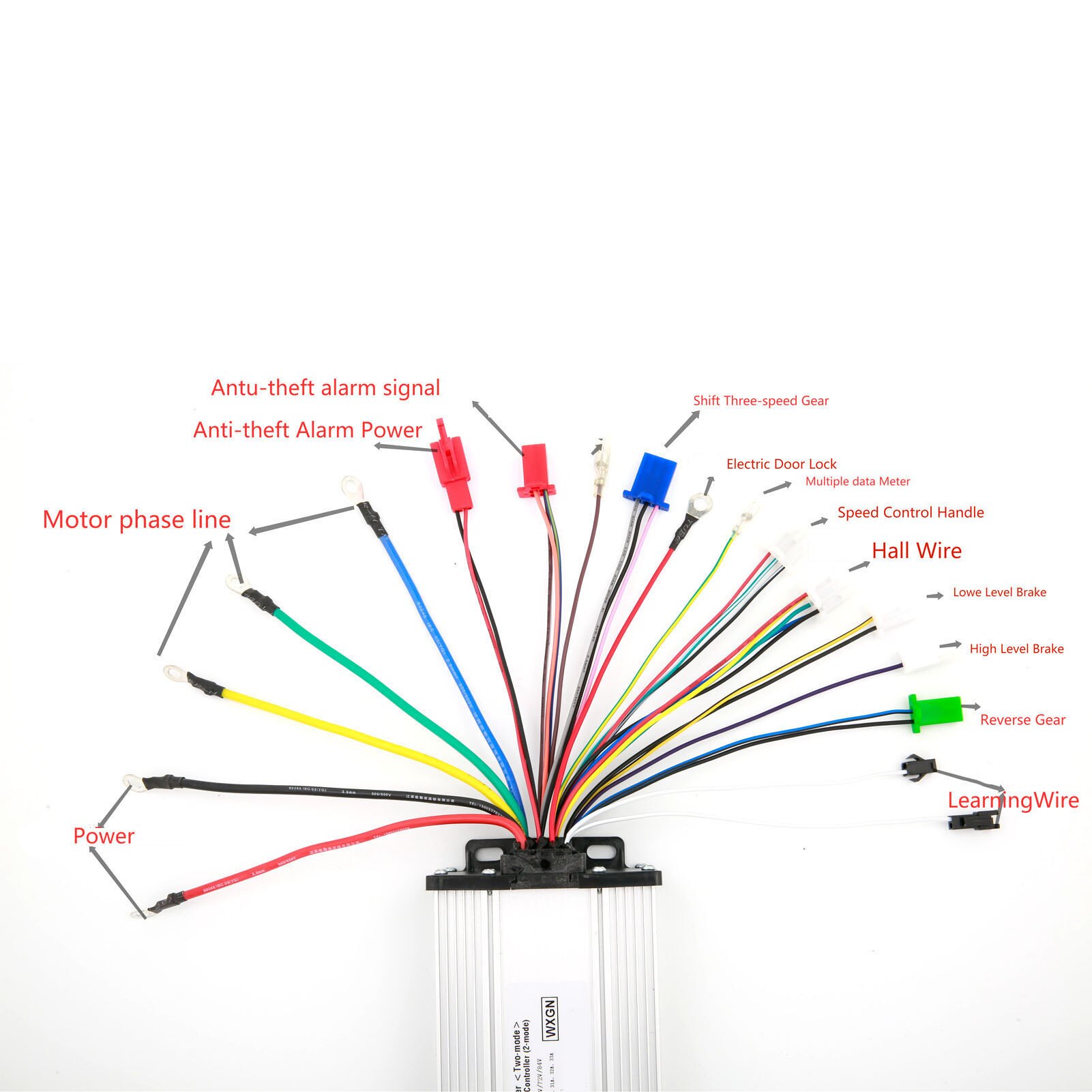 48V 60V 64V 1000W-1500W Electric Bicycle Brushless Speed Motor Controller 12-Tube Electric Scooter Motor Controller