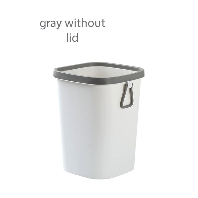Trash Can Organizer Toilet Garbage Container Bin Home Living Room Kitchen Waste Bin Office Garbage Can Household Cleaning Tools: Grey pressure ring / 13L