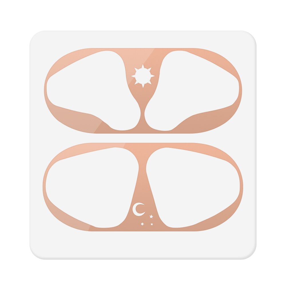 Etiqueta protectora de polvo de Metal para Airpods 2 1 pegatina protectora de piel para auriculares Airpods de Apple: Rose-05