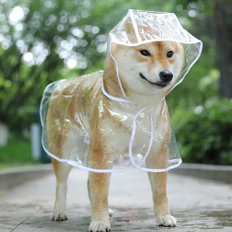 Hond Puppy Transparante Regenkleding Regenjas Waterdichte Jas Met Capuchon Kleding Zacht PVC Kleine Honden Regenjas Puppy Regenponcho
