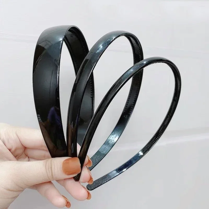 Black Wave Mens Women Unisex Plastic Resin Black Wavy Hair Head Hoop Band Sport Headband Hair Accessories Headdress