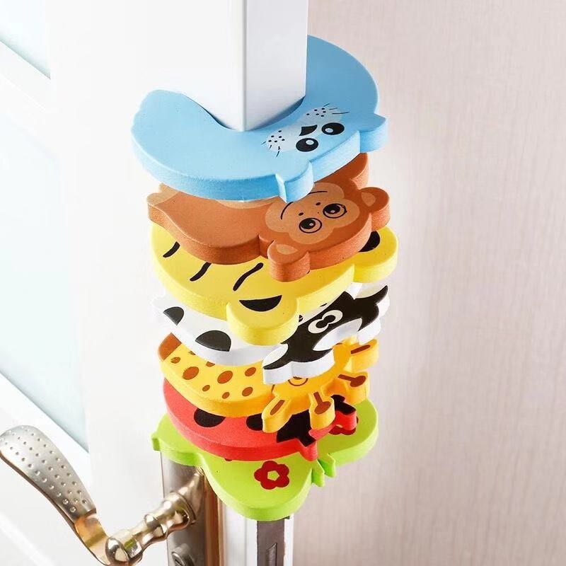 5pcs/Set Door Stops Cartoon Animal Door Stopper Shockproof for Home Bedroom Anti-pinching Kids Finger Safe Soft Door Stopper