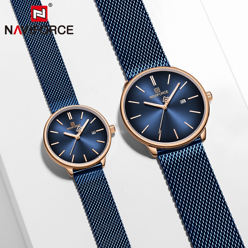 NAVIFORCE Couple montre hommes montre Simple de luxe Quartz montre-bracelet femmes horloge pour mâle femelle étanche amoureux mince montre