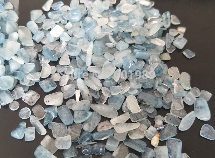 Galets en verre bleu clair 300g, magnifique Vase de réservoir de poisson, ornement de jardin de piscine, accessoire d&#39;aquarium,