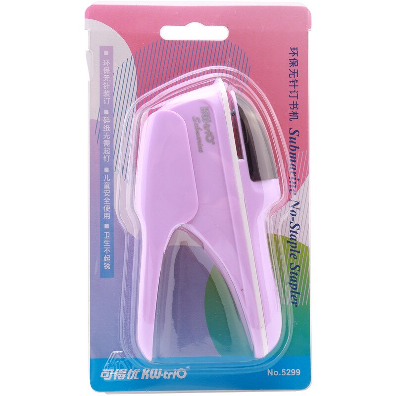 Staple-free Stapler Stationery Child Safety Stapler for Notebook A4 Paper Binding and Labor Saving School Office Supplies