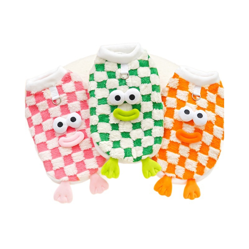 Funny Dog Fleece Vest Sweatshirt Puppy Pullover Coat with Leash D Ring Dachshund Sweaters Yorkie Clothes for Small Medium Dogs