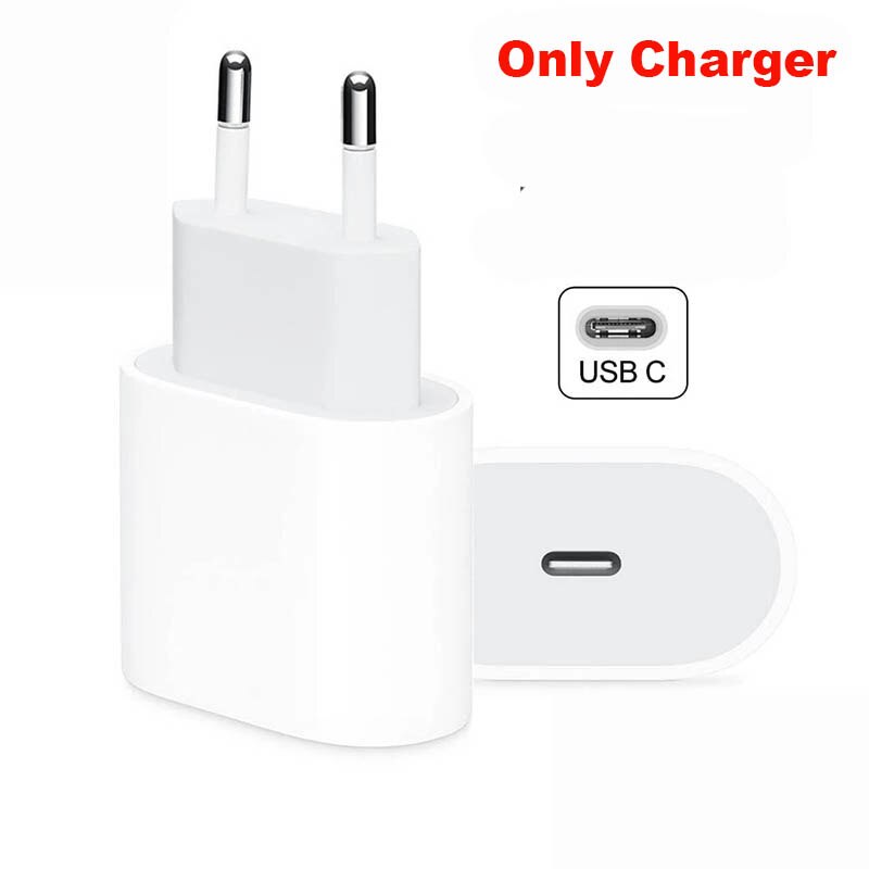 Original 20W For iphone 12 ChargerUSB C C2L Adapter Travel PD fast charger QC3.0 for Apple Cable for iPhone 12 mini 11 Pro Max: Charger Only