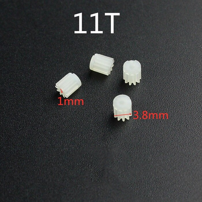 4pcs Piccolo Ingranaggi Del Motore 6T 7T 8T 9T 10T 11T 12T Denti per 0.8 MILLIMETRI 1 millimetri Albero R/C Elicottero Mini Quadcopter Accessori Pezzi di Ricambio: 11T 1MM