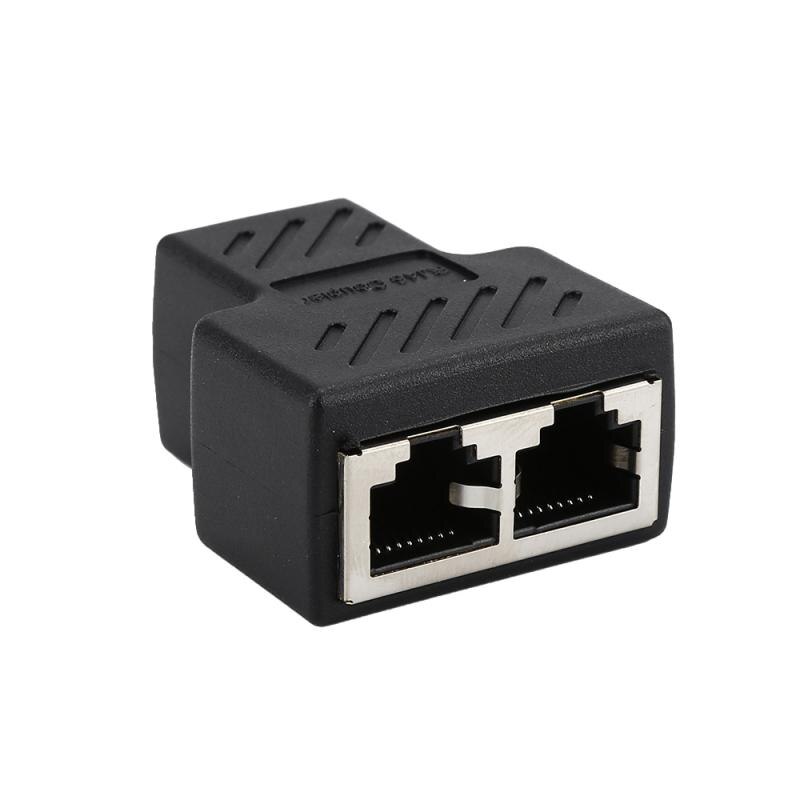 1 To 2 LAN Ethernet Network LAN Connector Adapter Coupler Extender RJ45 Ethernet Cable Extension Converter Network Cable Plug