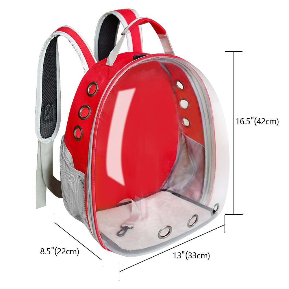 Portable Cat Carrier Bags Cat Backpack Breathable Pet Carriers Small Dog Outdoor Travel Space Capsule Cage Pet Transport Bag: 019 Red