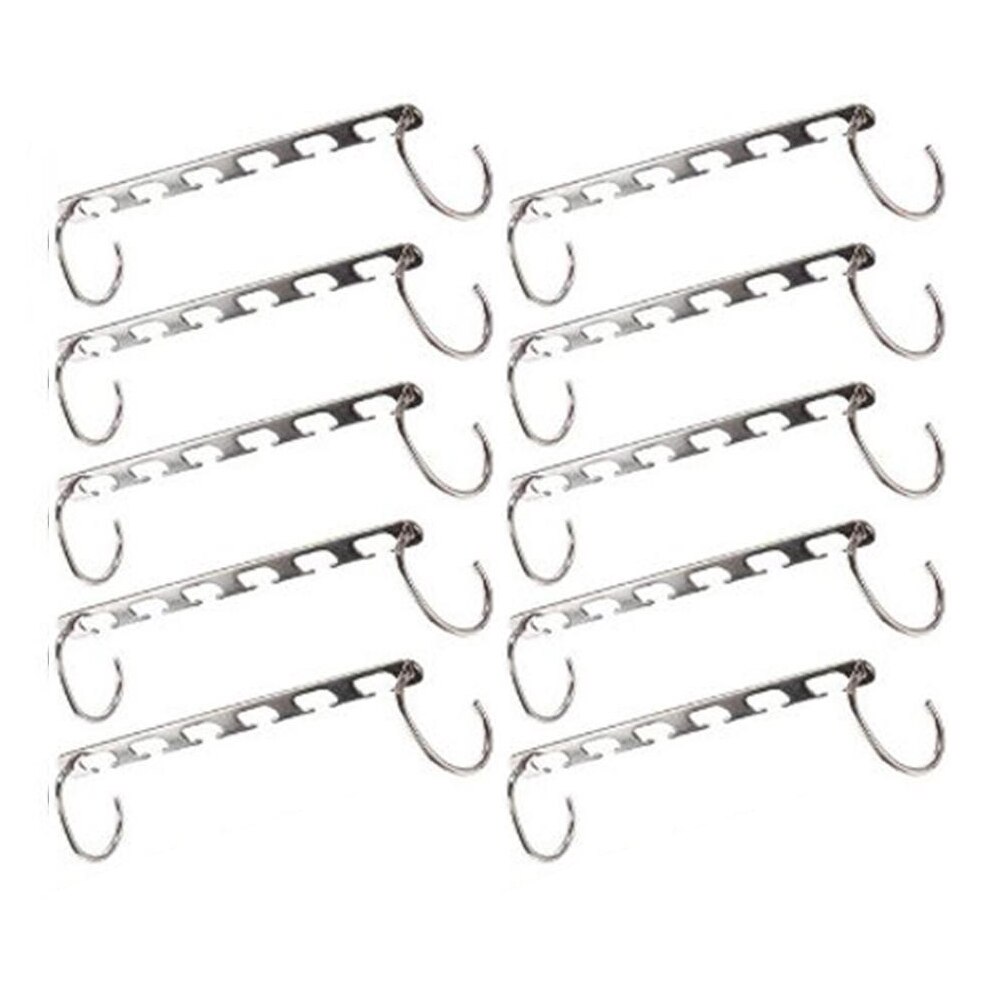 2/4/6/8/10pcs Stainless Steel Clothes Hanger Closet Organizer Space Saving Multi-port Clothing Rack Scarf Hangers for Clothes