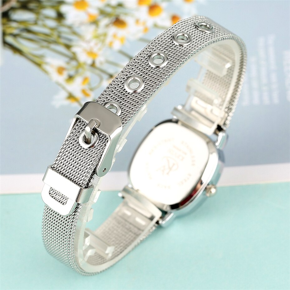 KEVIN Liefhebbers Horloges Arabische Cijfers Display White Dial Stainless Steel Horloge Casual Mannen Horloge Vrouwen Horloge