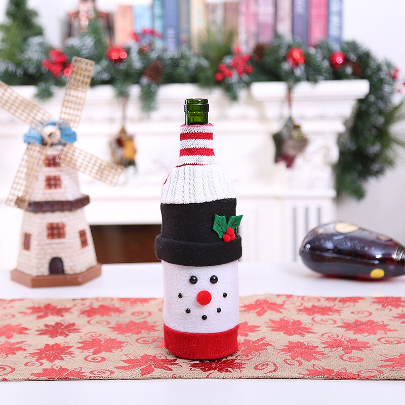 Christmas theme Bottle Wine Cover Bag,Snow Man Wine Bottle Wrapper Xmas Home Decor: 11