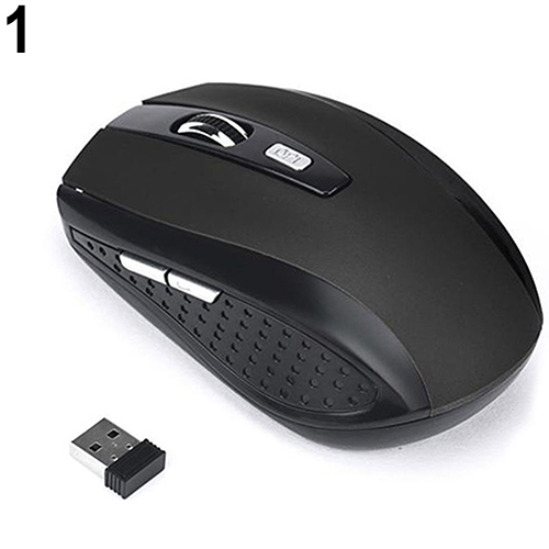 Trådlös spelmus 1200 dpi 2.4 ghz ergonomisk usb-mottagare trådlös mus för bärbar dator: Blå