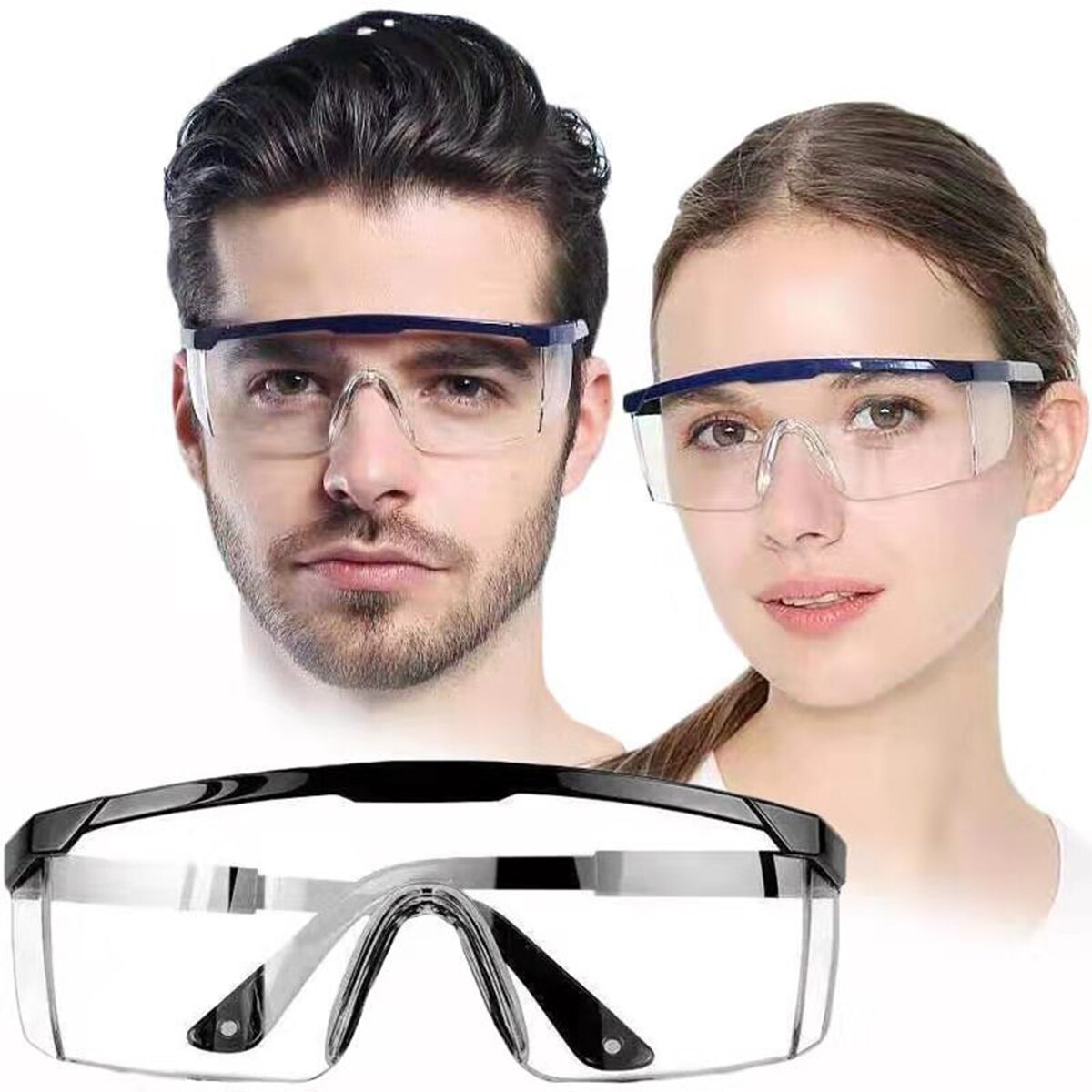 Safety Goggles Over Glasses Lab Work Eye Protective Eyewear Clean Lens 1X