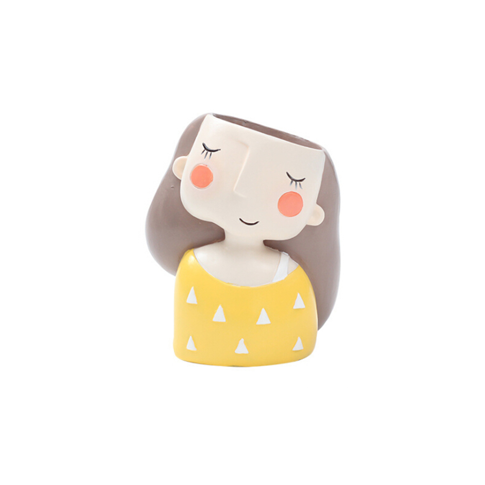 Bloempot Leuke Jongens Meisjes Bloempot Mini Bonsai Succulent Bloembakken Home Tafelblad Tuin Decoratie: Girl 2