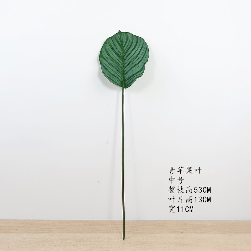 Northern European-Style Green Apple Plastic Green Leaf Arrowroot Handfeel fang zhen ye Home Decoration Simple Hotel Show: Medium