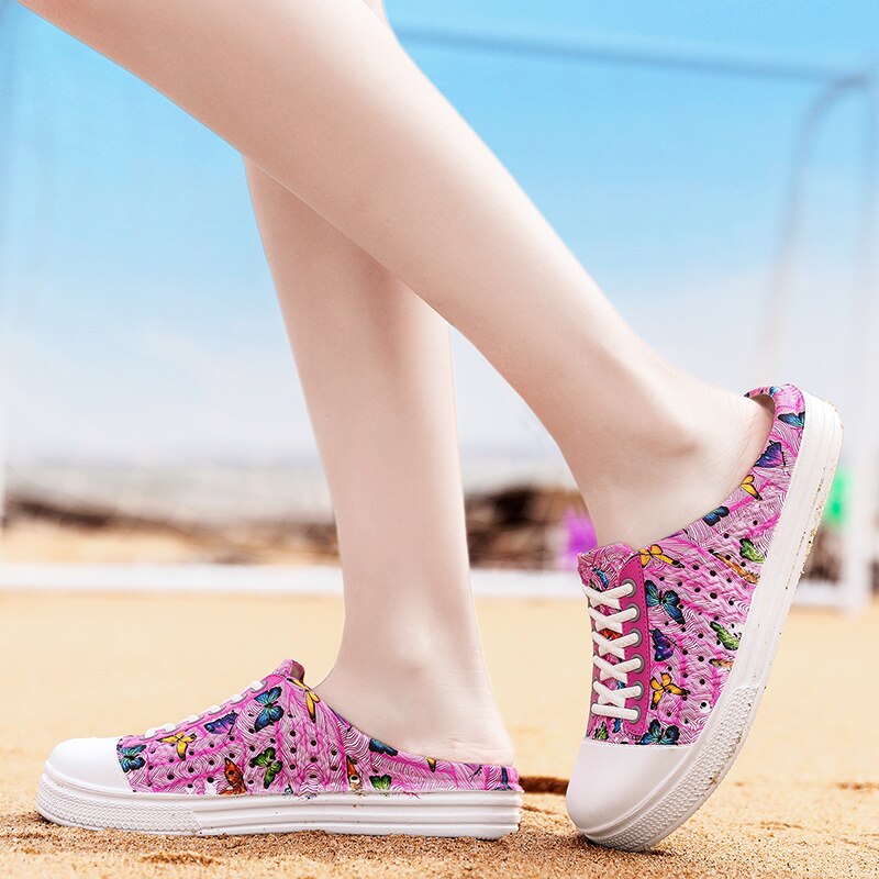 Breathable Women Beach Aqua Shoes Summer Women's Garden Sandals Outdoor Wading Hollow-out Clogs Lightweight Swimming Slippers