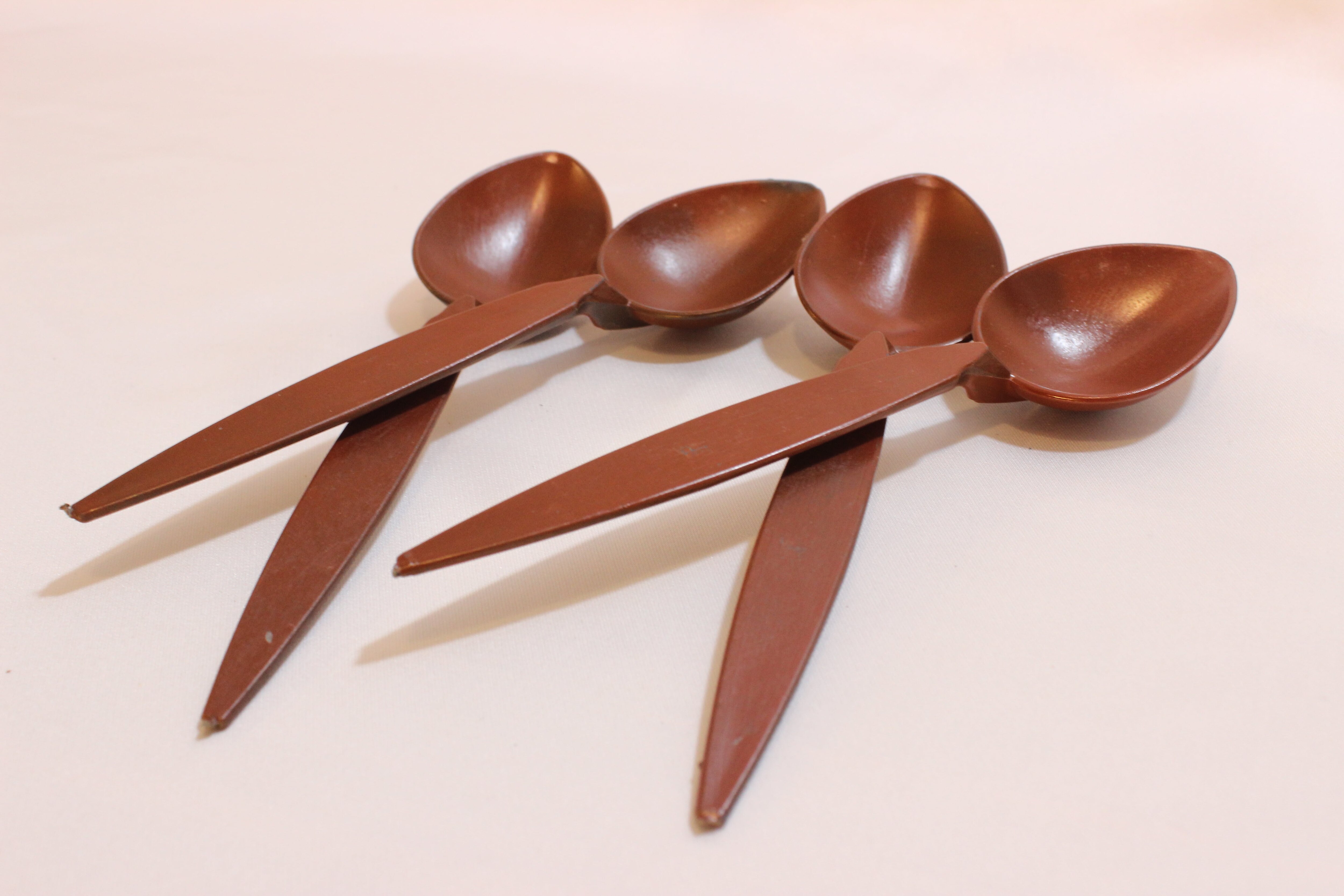 Juego de cucharas estilo Oriental turco para bailarina de vientre, accesorio de con tambor étnico Zumba, instrumento musical, hecho a mano, 4 piezas