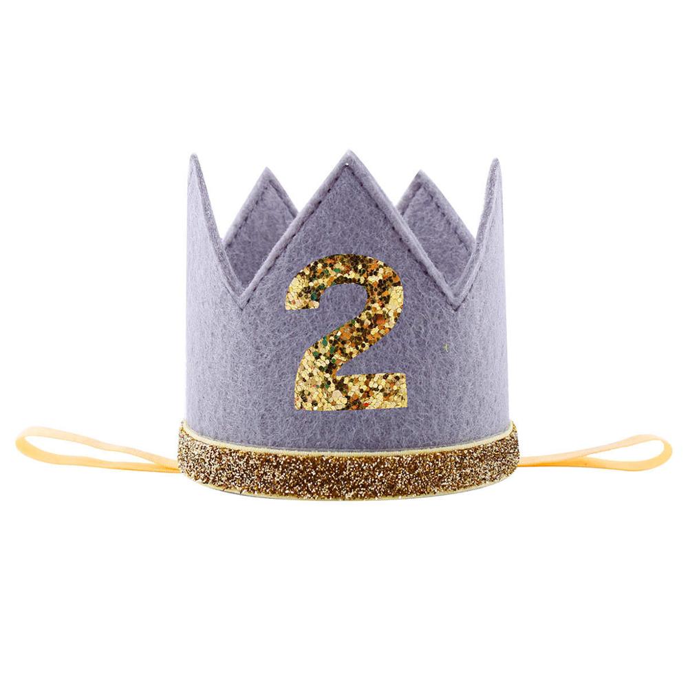 Priness coroa aniversário bandana presente menino azul prata primeiro aniversário chapéu menina ouro rosa número 1st 2 3 anos de idade festa chapéu glitter