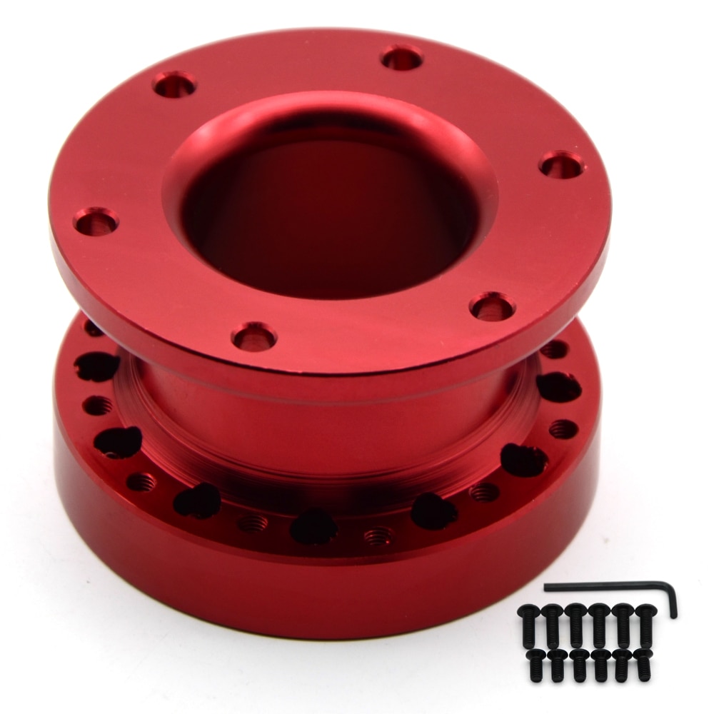 Espaçador universal do cubo do volante 51/76/101mm roda de direção hub chefe kit adaptador espaçador vermelho