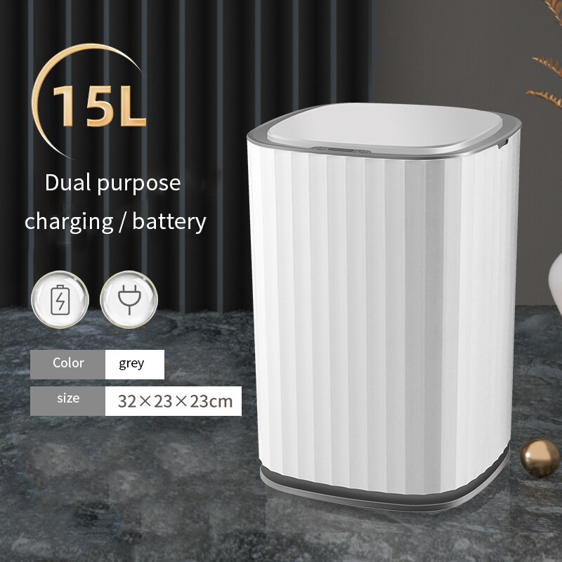 Smart Sensor Prullenbak Huishouden Automatische Elektronische Prullenbak Keuken Vuilnisbak Wc Waterdicht Smalle Opslag Emmer