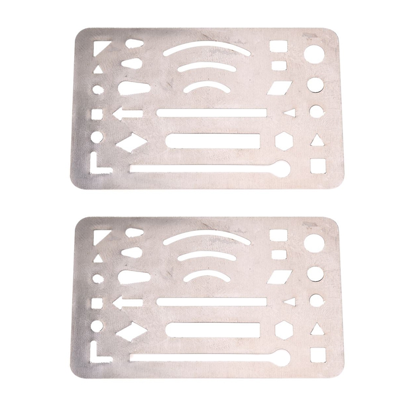 2X Stainless Steel 27 Patterns Erasing Drawing Drafting Tool Shield