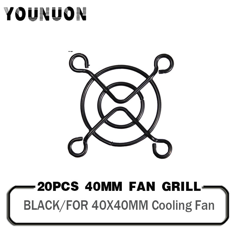 20 Stuks 40Mm Zwarte Fan Grills Metal Fan Guard Beschermende Grill Voor 4Cm 40Mm Cooling Koeler Fan