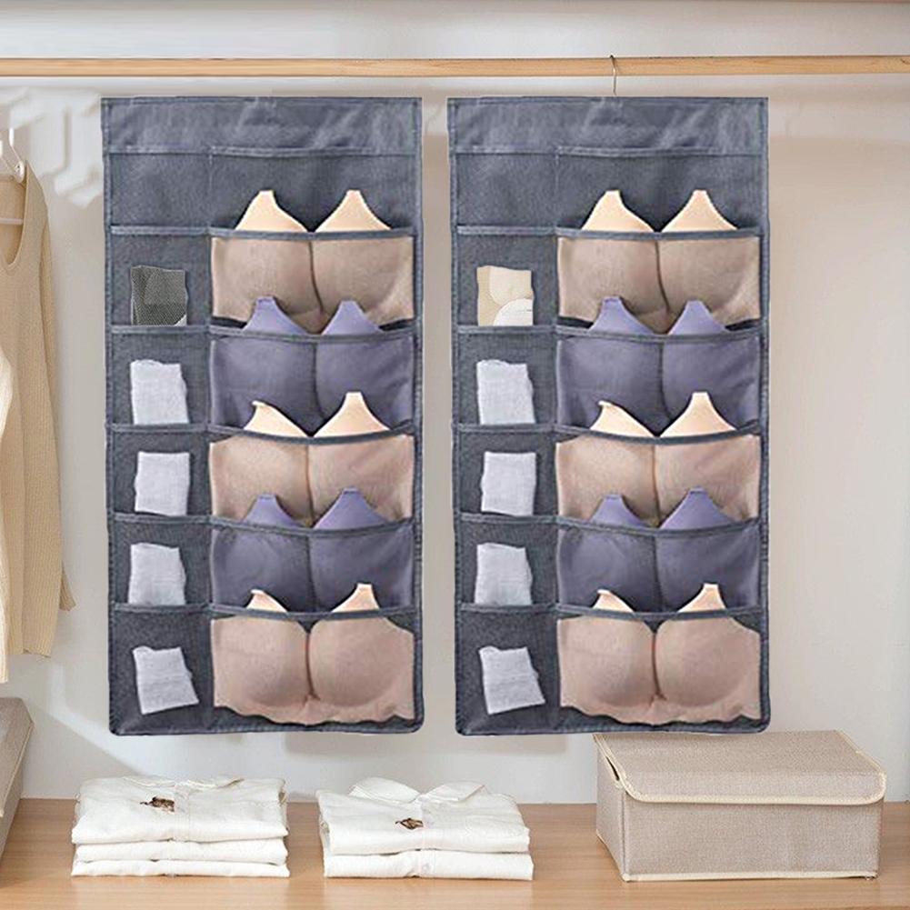 Sacs de rangement en tissu Oxford, 30 poches, pour soutien-gorge, chaussettes, sous-vêtements, penderie murale, pochette suspendue, haute perméabilité aux gaz, maille Durable