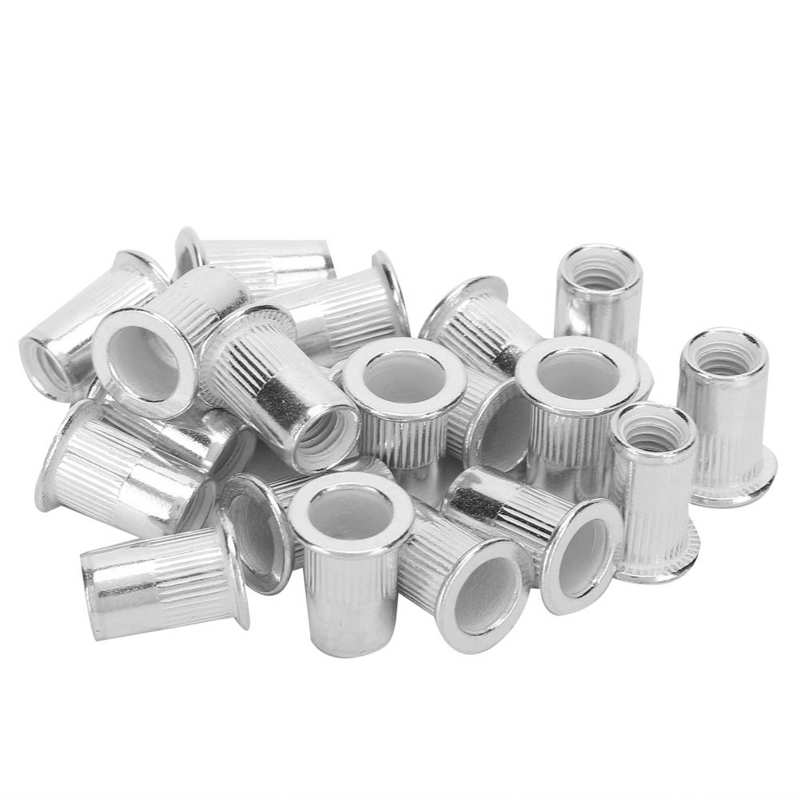 Aluminum Rivet Nuts M6 Threaded Insert Nut Fastener Accessory Flat Head Rivnut Threaded Insert