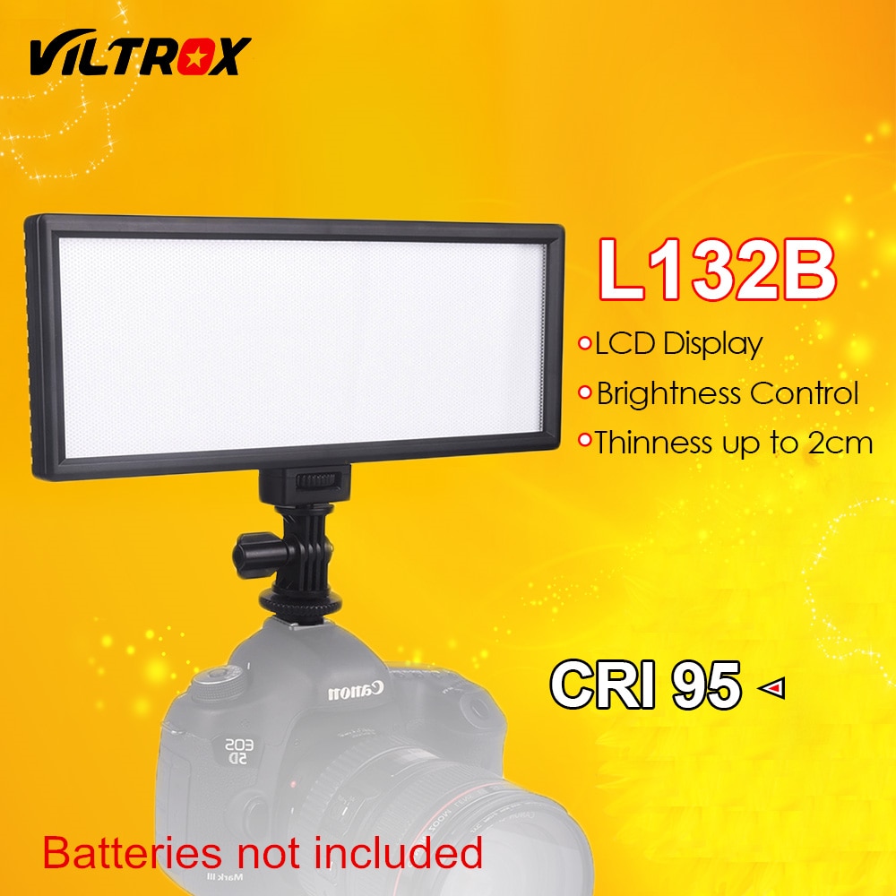 Viltrox L132B cámara de luz LED Ultra delgada pantalla LCD regulable estudio lámpara de luz LED Panel para DSLR cámara DV videocámara