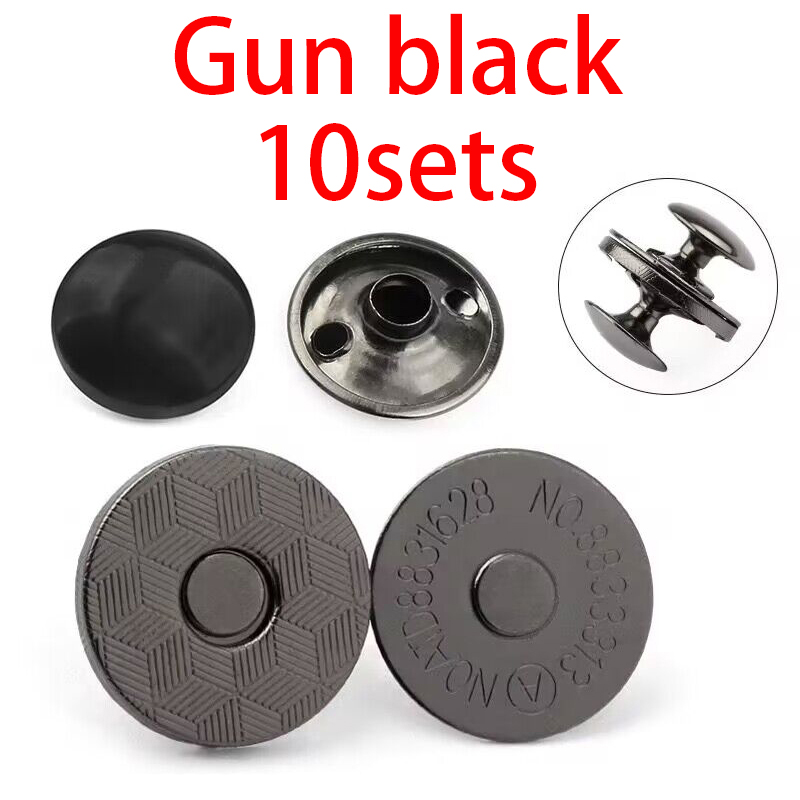 10sets 10mm 14mm 18mm Magnetic Snap Fasteners Clasps Buttons Handbag Purse Wallet Craft Bags Parts Accessories Adsorption: 4# / Nickel