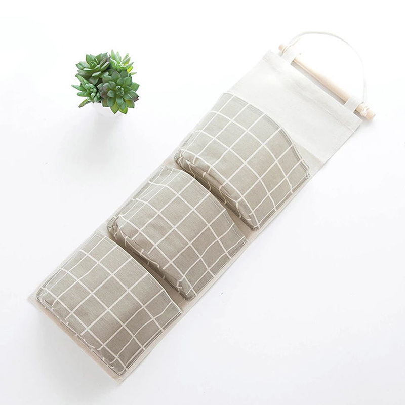 Organizadores colgantes con 3 bolsillos, bolsa de almacenamiento colgante impermeable, organizador de armario montado en la pared, bolsas para artículos diversos, decoración del hogar: Rojo