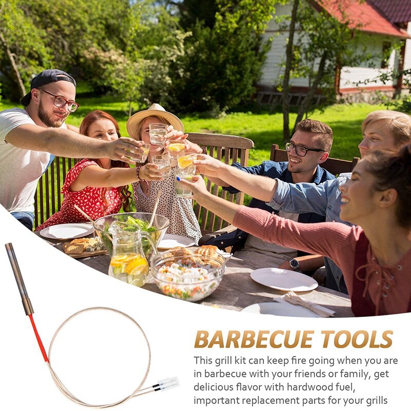 2 Sets Grill Rod Ignitor Kit with 2 Pieces Fuses Replacement Parts for Traeger Wood Pellet Grills