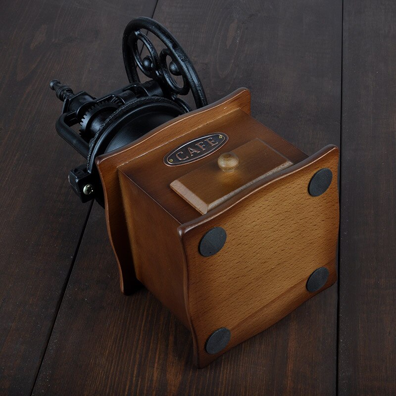 Vintage Large-Wheel Coffee Coffee Grinder Household Coffee Bean Grinder Manual Coffee Grinder Hand-Cranking Coffee Machine