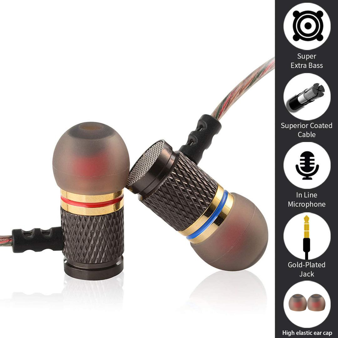 3,5 mm bedrade hoofdtelefoon In-ear hoofdtelefoon Bedrade oortelefoon met microfoon Bass Stereo oordopjes Sportheadset