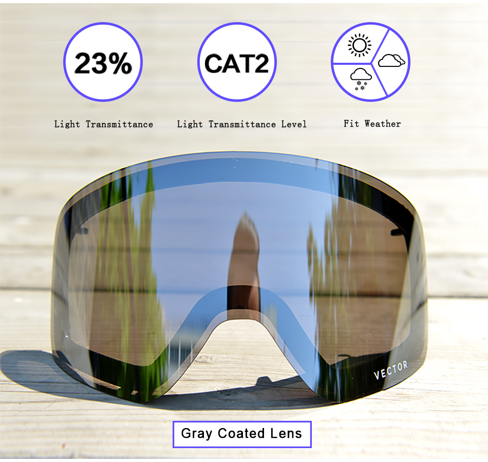 This Only Lens For Ski Goggles Hxj20011 Anti-fog Interchangeable Double-layered Cylindrical UV400 Protection Light Transmission
