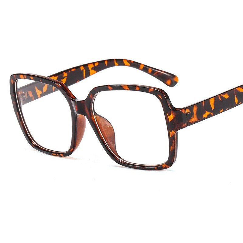 Women Eyeglasses Big Frame Glasses Classic Anti-blue Light Glasses Black Radiation Goggles Spectacles Eyeglasses 1pc: B