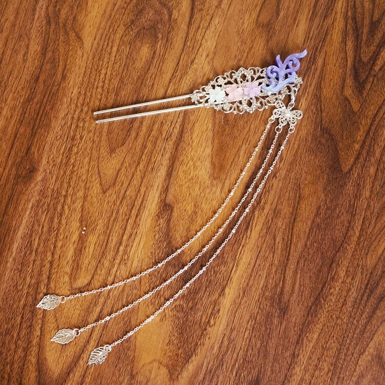 Clip para el pelo de pez lágrimas de hombre Hanfu Kanzashi cheongsam antigüedad accesorios de borla adornos clásicos para el cabello tocado hecho a mano: Right Kanzashi