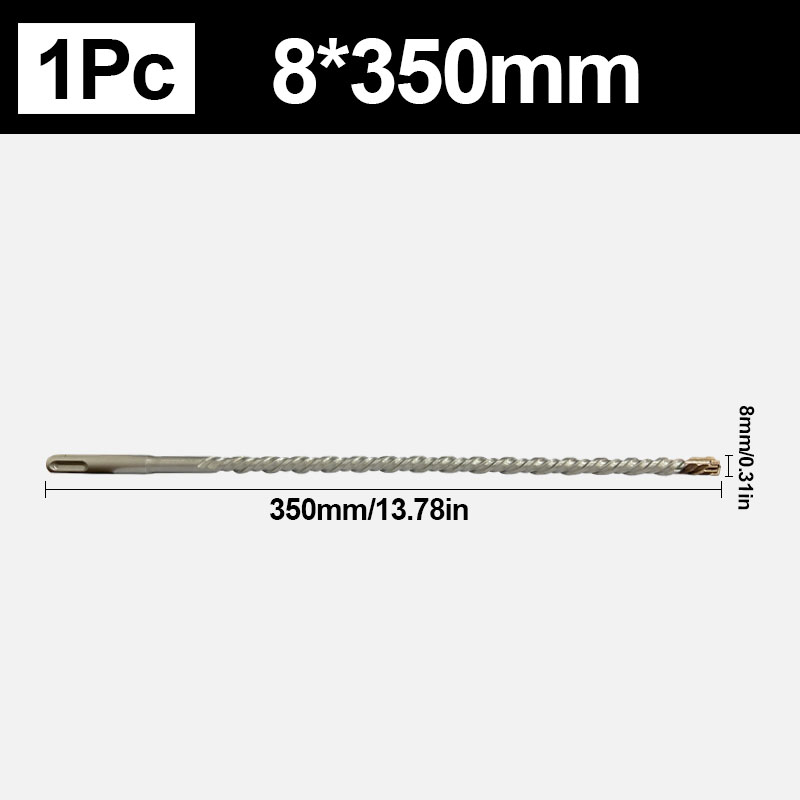 8-32mm Concrete Drill Bit 350mm Length Cross SDS Plus Slot Masonry Hammer Impact Drill Bit for Drilling Hole in Walls and Stones